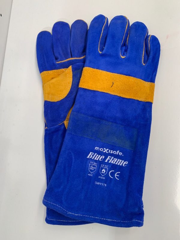 MAXISAFE BLUE KEVLAR WELDERS GAUNTLETS